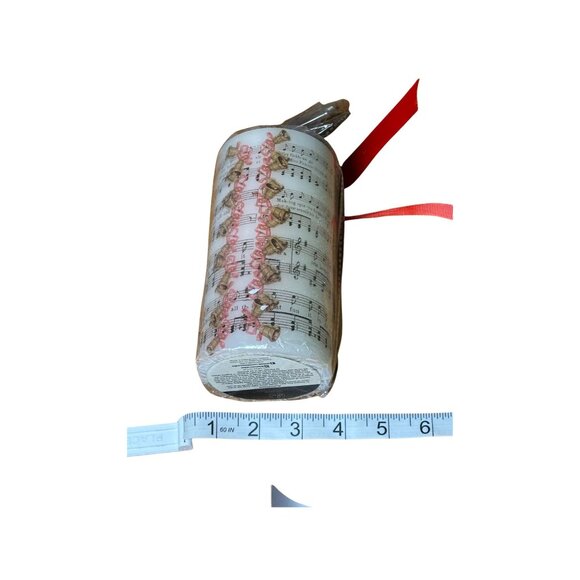 Christmas Sheet Music Pillar Candle | Musical Holiday Decor | Rustic Christmas C - Picture 5 of 6